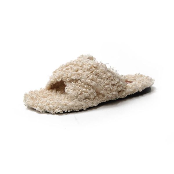 

slippers winter plush women's outer wear trendy spring models fashion all-match autumn and plus size, Black