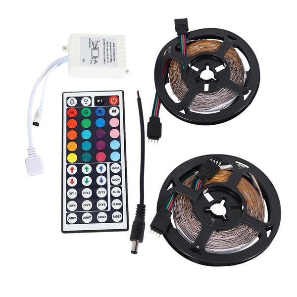 

strips 10m 600leds 3528 smd rgb 2x 5m led light strip + 44 key ir remote controller
