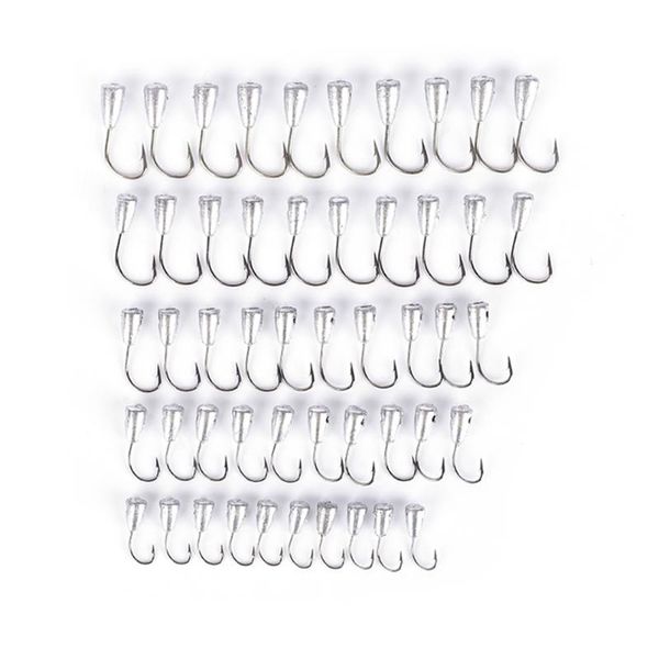 

titanium tungsten barbed fishhook tin jig head stand hooks 10pcs or 50pcs japan overturned hook 5 size fishing