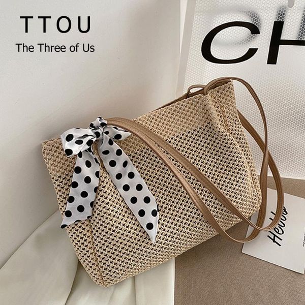 

evening bags casual women straw woven handbags vintage ladies silk designer large capacity shoulder summer female travel beach bag