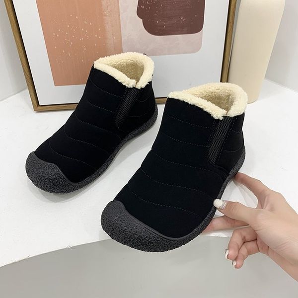 

winter boots for women ankle shoes thick heel short boots new female, Black