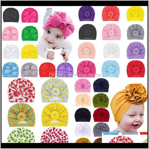 

fashion baby europe style turban knot head wraps india ears cover kids children flower bohemia beanie lmf21 v7yi4, Yellow