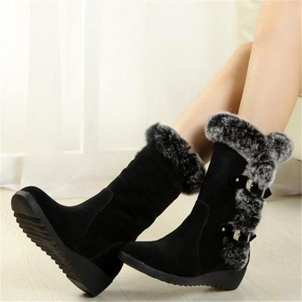 

repair tools & kits winter women boots casual warm fur mid-calf shoes slip-on round toe wedges snow muje plus size 42