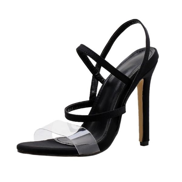 

solid women fluorescence slip on pointed toe super high spike heel shoes fashion british wind for party apr 11 sandals, Black