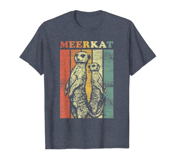 

meerkat t-shirt vintage retro style, White;black