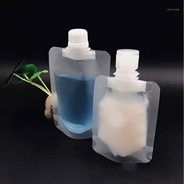 

storage bottles & jars stand up spout pouch plastic subpack the liquid refillable transparent clamshell packaging makeup packing bag
