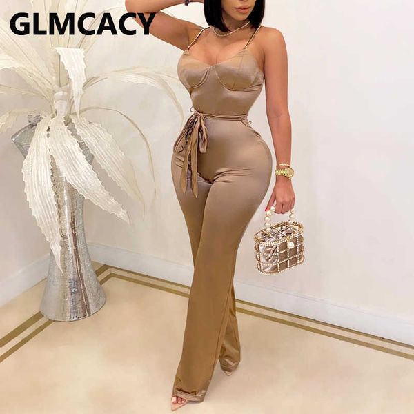 

women spaghetti strap slim jumpsuit backless solid jumpsuits 210702, Black;white