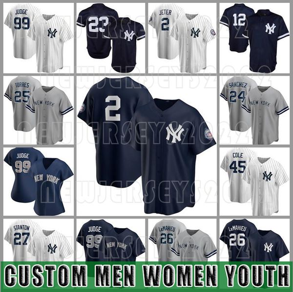 

48 anthony rizzo new 99 aaron judge york custom yankees jersey derek jeter mens 45 gerrit cole baseball 3 babe ruth women gleyber torres you, Blue;black