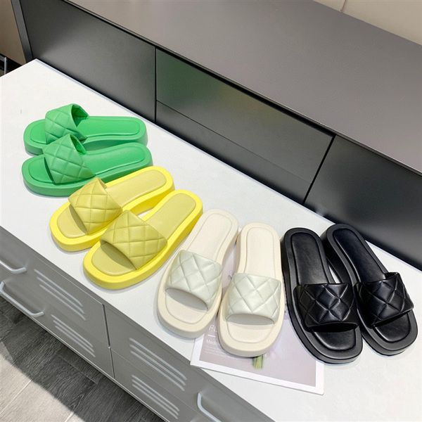 

official website 70% off outlet donnain trendy platform jelly shoes for women girls luxury genuine leather sewing brand slippers slip-on fli, Black