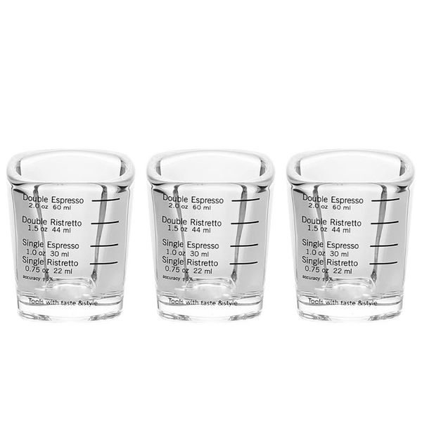 

mugs 1 set 3 pcs 60ml espresso cups with scale measuring baking (black)