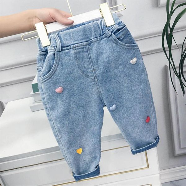 

toddler girl jeans blue color spring autumn korean style girls denim pants casual school children