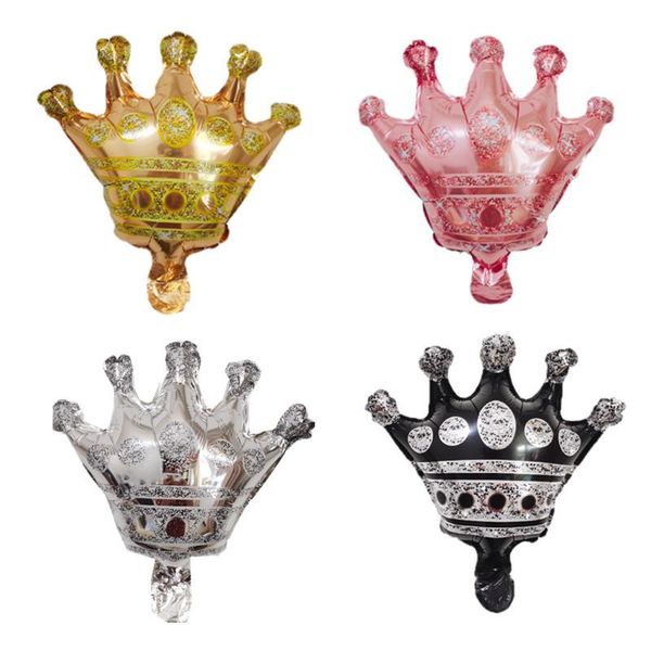 

party decoration 10pcs mini rose gold crown foil balloons princess happy birthday decorations kids 1st baby shower surprise globos