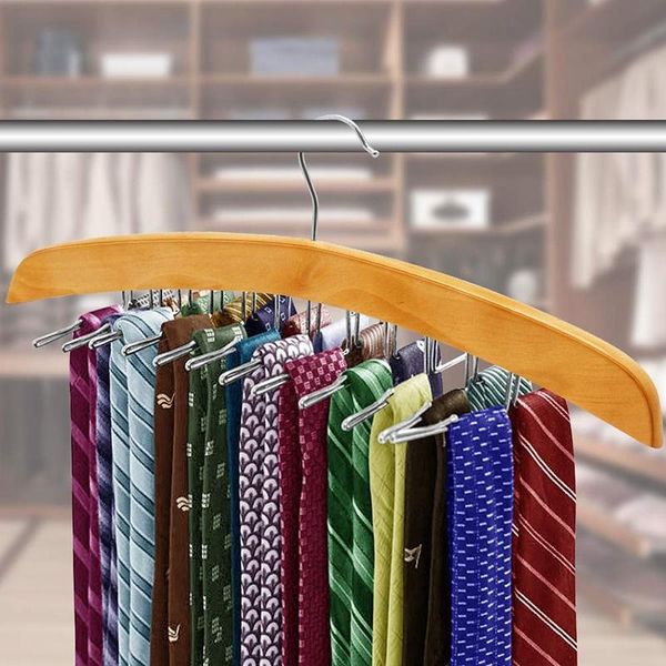 

tie belt hangers 2 pack, adjustable rotating 24 clip scarf racks holder hook for homewares closet accessories organizers storage &