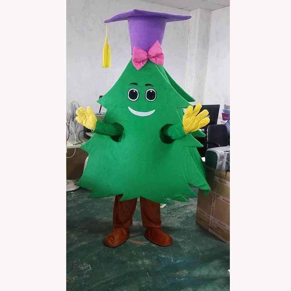 Performance Green Tree Mascot Traje de Halloween Fantasia Vestido Clube Planta Cartoon Personagem Personagem Terno Carnaval Unisex Adultos Outfit