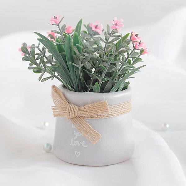 

ceramic potted artificial plants deskbonsai decoration green plant indoor fake with pot gift home decorations decorative flowers & wreat