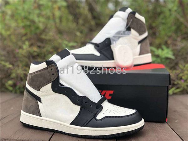 

2021 travis scotts 1s jumpman running shoes dark mocha black sail 1 high og women mens designer trainers sports sneakers with box