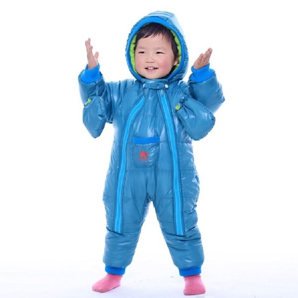 Winter Baby Kleidung Dicke Fleece Neugeborenen Outfits Mit Kapuze Strampler Junge Overalls Glänzende Mantel Säuglingskleidung Gesamt Handschuh 2 Reißverschluss 210413