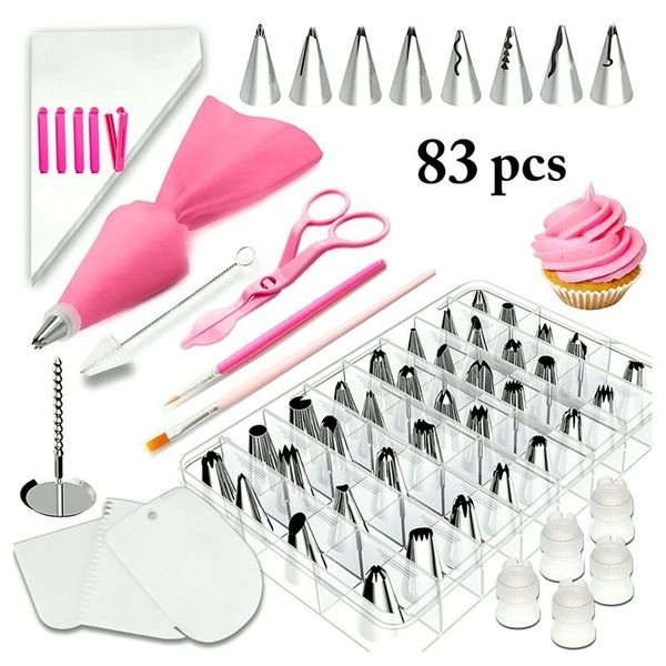 

baking & pastry tools 83pcs cake decorating reusable bag piping nozzles coupler tool sets diy kitchen accessories