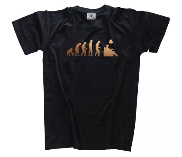 

bronze edition couch potatoe tv television television evolution t-shirt s-xxxl, White;black