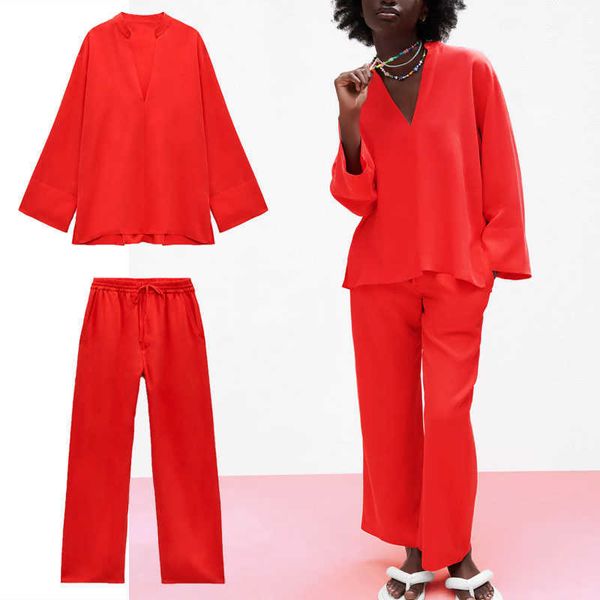 

za blouses summer long sleeve irregular hem red blouse women vintage plus size loose blusas mujer casual womens 210602, White