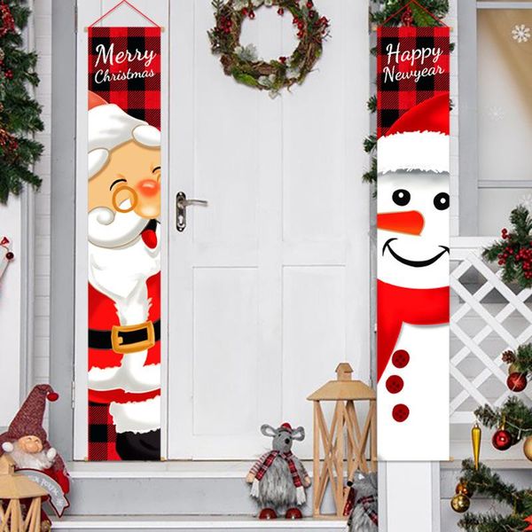

christmas decorations santa claus nutcracker soldier banner decor merry door 2021 xmas ornament happy year 2022 navidad