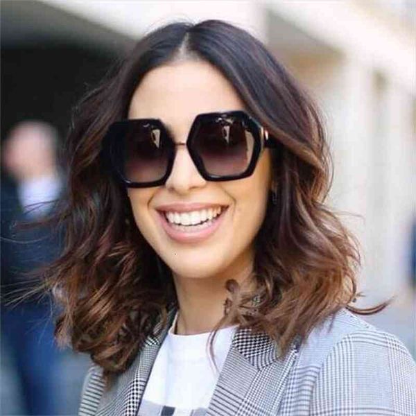 

fashion hexagon sunglasses brand round shades for women thick frame oversized lunette de soleil, White;black