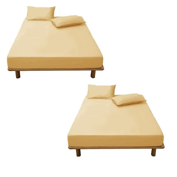 

sheets & sets soft fitted sheet with elastic band solid bed cover-wrinkle,fade,stain and abrasion resistant single double set