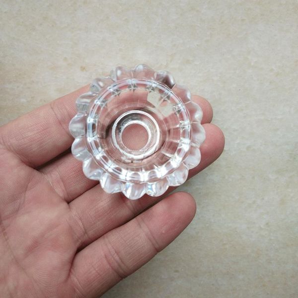 

pieces/lot glass clear pumpkin ball wall lamp decoration lighting accessories size 50*31mm 28mm hole another side 11mm chandelier crystal