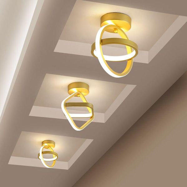 

ceiling lights modern led lamp for aisle corridor golden square round indoor mount light in living room bedroom balcony home fixtures
