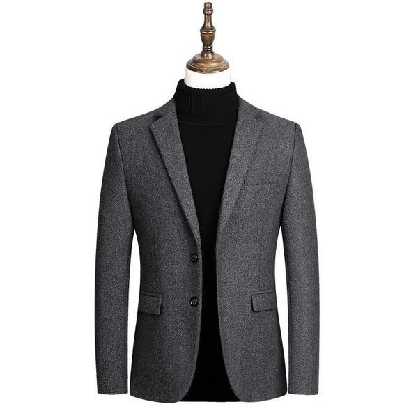 

men's suits & blazers wool blended blazer for autumn high-quality fashion solid color slim fit casual men, White;black