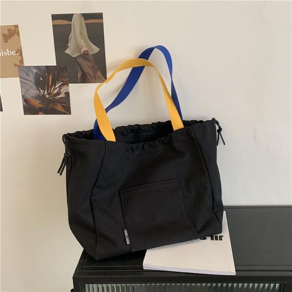 

evening bags shopper for women casual large capacity totes ladies simple fashion solid canvas shopping female handle women's bag