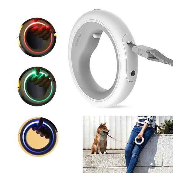 

dog collars & leashes fashion luxury hands retractable pet leash lead walking traction rope rechargeable night luminous led breathing l