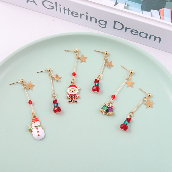 

cute star christmas women earrings long dangle charm pendant earrings party, Gray