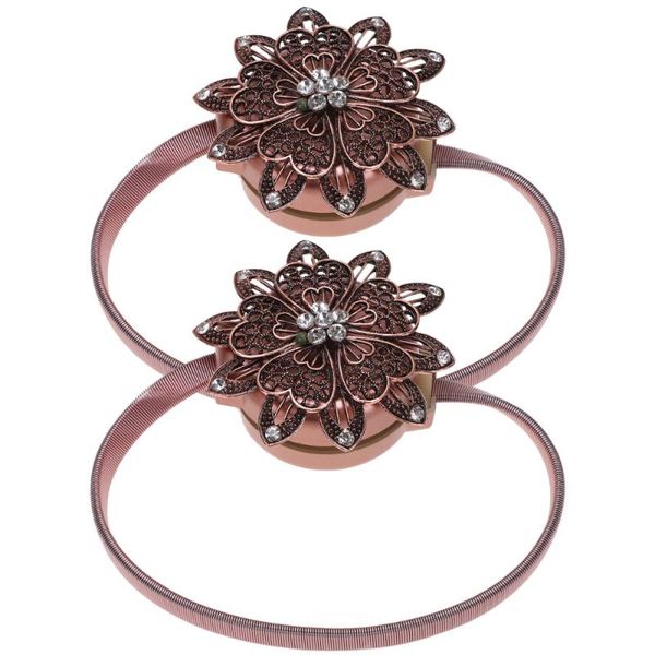 

2pcs flower design tiebacks magnetic curtain fasteners binding rope funiture supplies for home el (antique copper) other decor