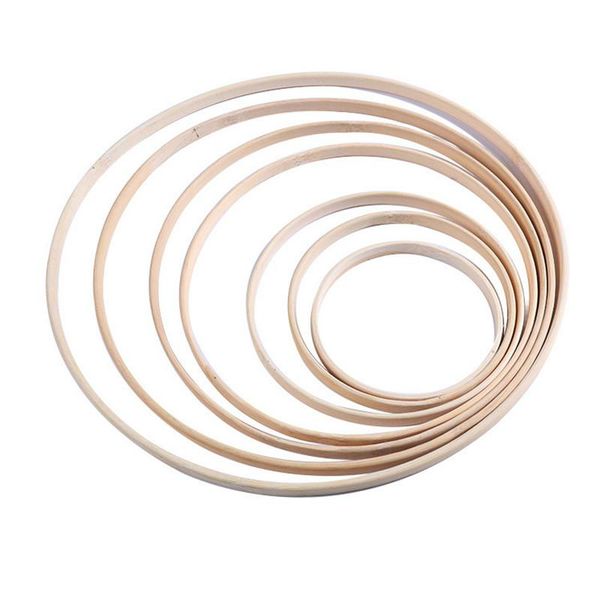 

party decoration 1pcs home decor bamboo ring wooden circle round catcher diy hoop for flower wreath house garden plant hanging basket