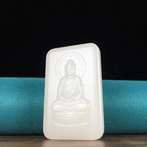 

lockets h13#hetian jade white big day pendant, Silver