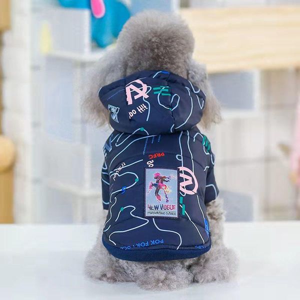 

dog apparel clothes pet warm down cotton-padded jacket costume puppy winter hoodie coats cat teddy pomeranian