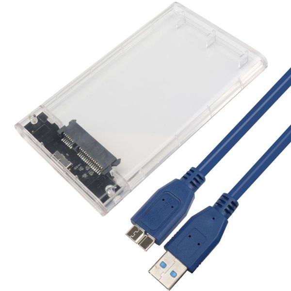 

portable 2.5inch transparent hdd case sata 3.0 to usb external hard disk drive ssd enclosure box computer cables & connectors