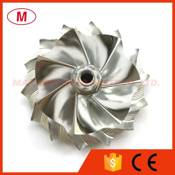 

t04e 448048-0004 53.87/76.07mm 7+7 blades performance turbocharger turbo billet compressor wheel/aluminum 2618/milling wheel for 451567-0001