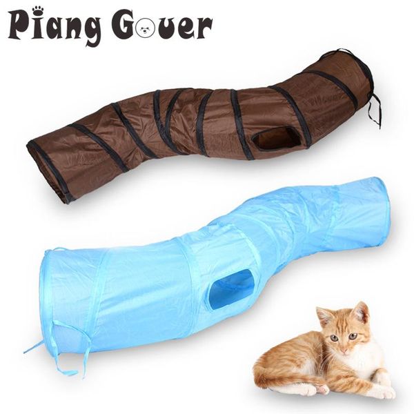 

"s" shape cat toys tunnel long lovely funny 2 holes kitten puppy pet supplies
