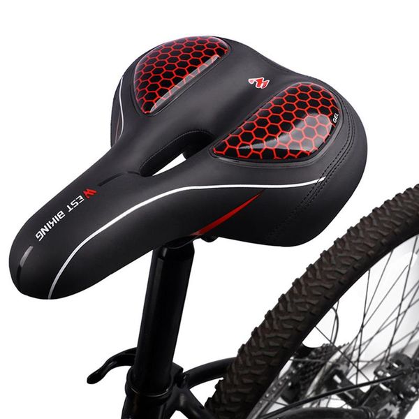 

bike saddles bicycle saddle mtb road cycle gel soft seat thicken elastic breathable comfortable silicone with tail light