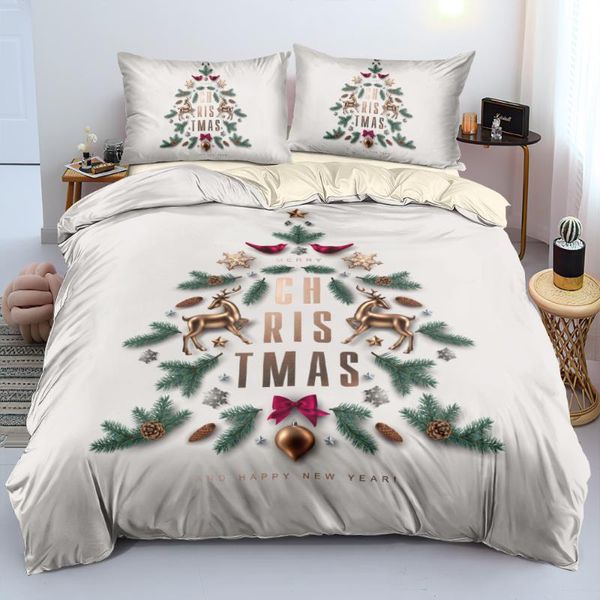 

bedding sets white christmas tree duvet cover set merry xmas winter snow pillowcases comforter twin  king fashion