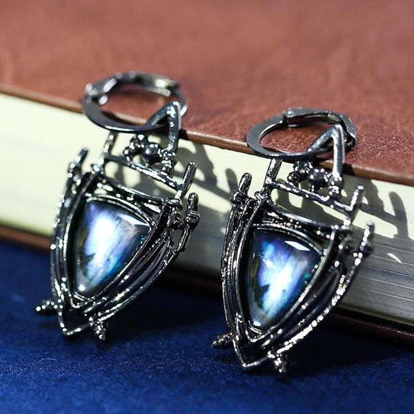 

dangle & chandelier vintage triangle blue resin stone drop earrings for women ethnic tribal geometric hanging retro jewelry z3d413, Silver