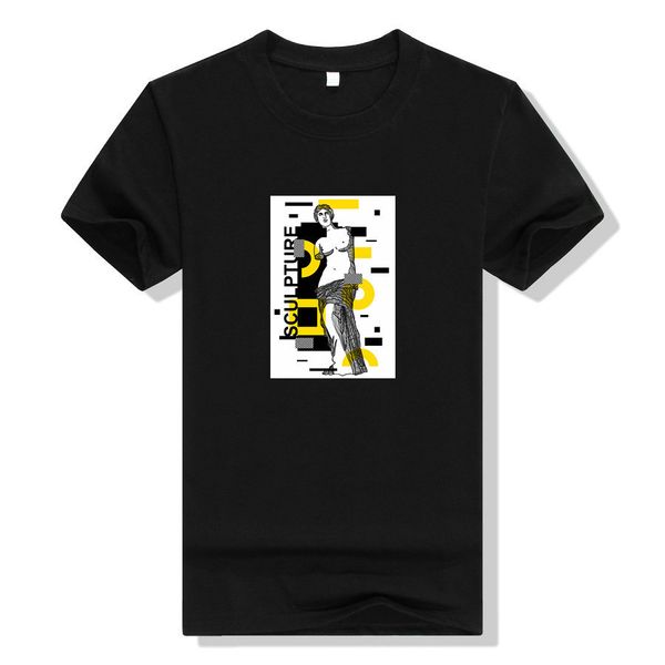 

breathable sculpture shirts wholesale cool t-shirt men's oil painting t printing style women mens clothing shirt fashion short sleeve c, White;black