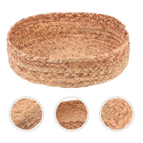 

storage baskets 1pc household basket hand-woven food (khaki)