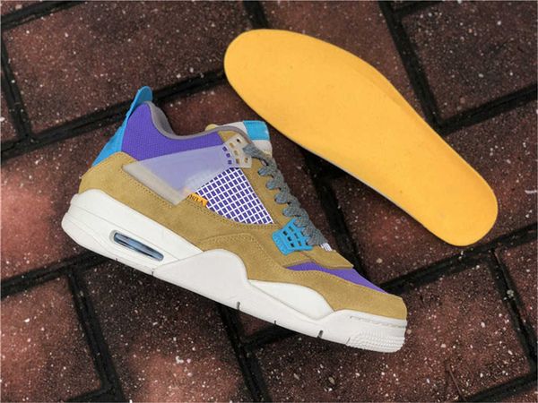

2021 release authentic 4 union desert moss taupe haze man athletic shoes 30th anniversary 4s blue fury khaki roma green turquoise retro, White;red