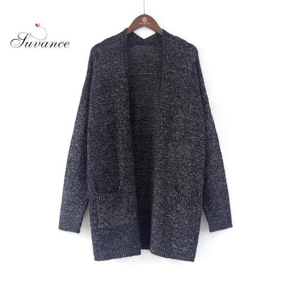 

women's sweaters autumn winter fashion 2 solid color big size s-5xl casual knitted loose thick women cardigan jl-mmy007, White;black