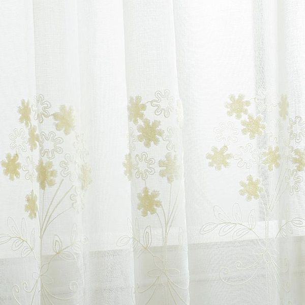 

curtain & drapes flocking embroidery european pastoral american country style cotton and window custom balcony