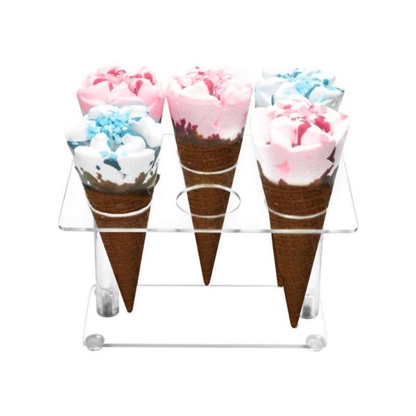 

other bakeware acrylic ice cream cones dessert cupcake holder display stand party shelf 6 holes for wedding kitchen decorations
