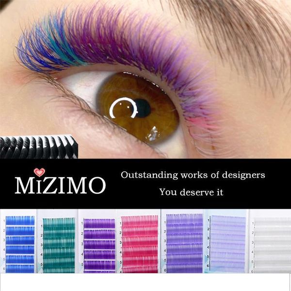 

8-color mixed, blue, purple, white, rose red, black, natural, soft, extended, single color false eyelash makeup tool eyelashes1